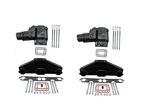 FASWORX Exhaust Manifold Set with Riser/Elbows for Volvo Penta 5.0L, 5.7L 1992 and Newer (with 7.8 INCH Tall Riser/Elbows)
