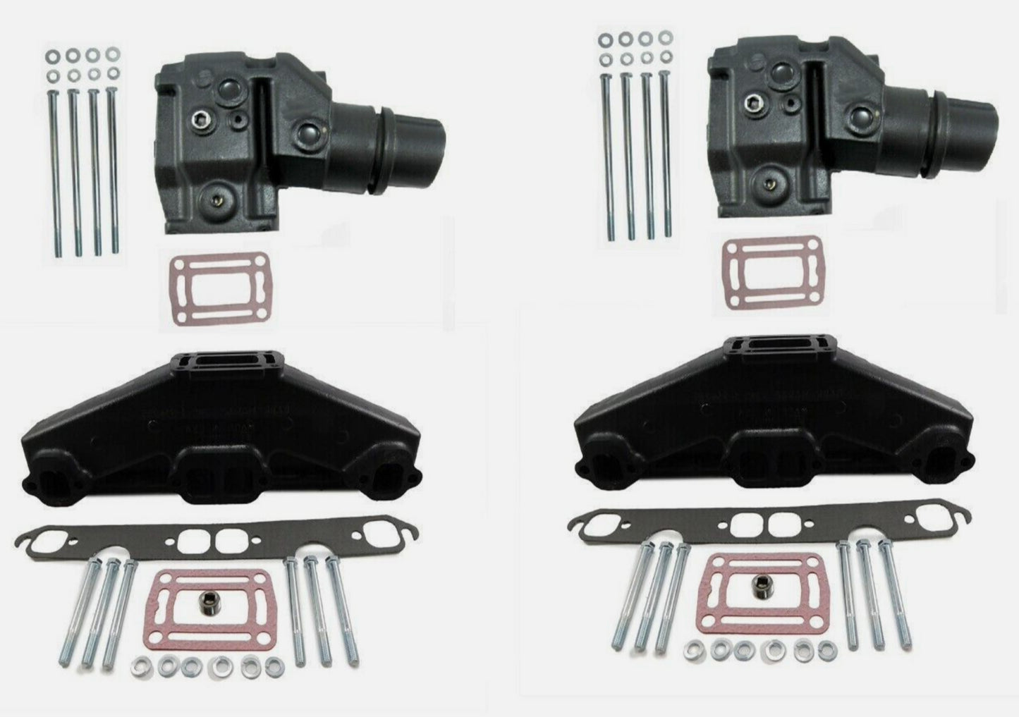 FASWORX Exhaust Manifold Set with Riser/Elbows for Volvo Penta 5.0L, 5.7L 1992 and Newer (with 7.8 INCH Tall Riser/Elbows)