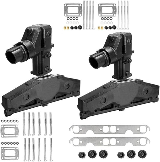 3857723 & 3862627 Manifold and Riser Set for Volvo Penta OMC 1992 and Newer, 5.0L, 5.7L. Includes 11.3" Risers